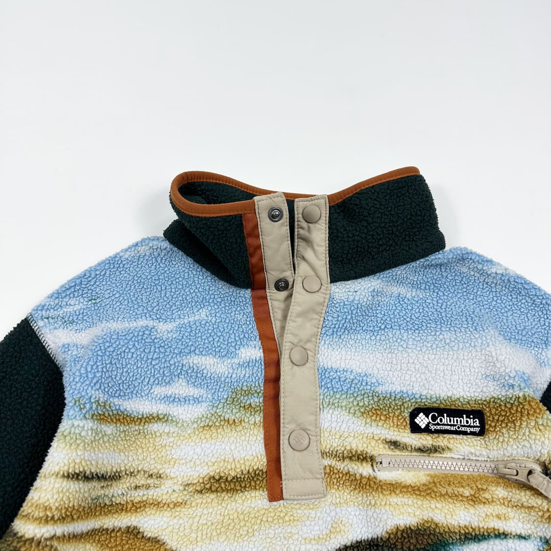 콜롬비아 빈티지 크롭 반집업 후리스 여성S 상품이미지2