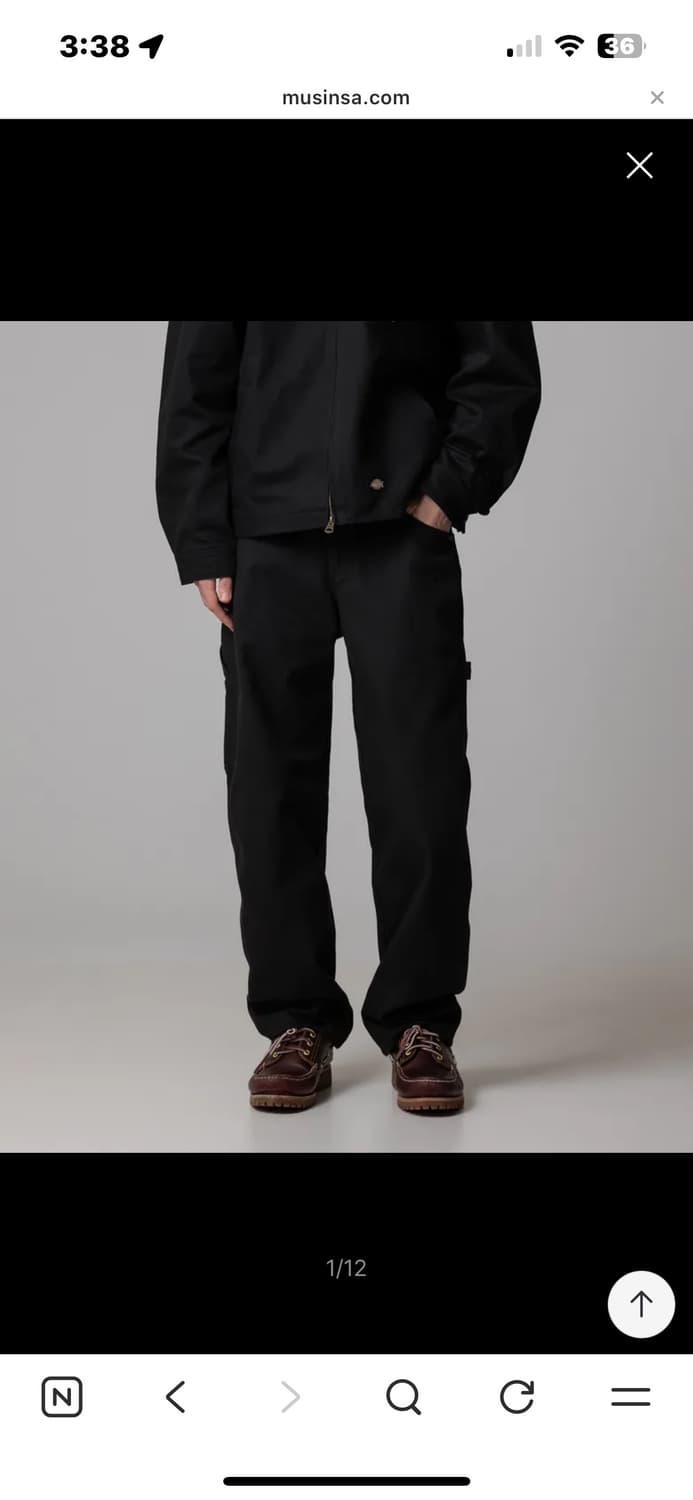 디키즈 리지드 와이드 데님 블랙 M 상품이미지3