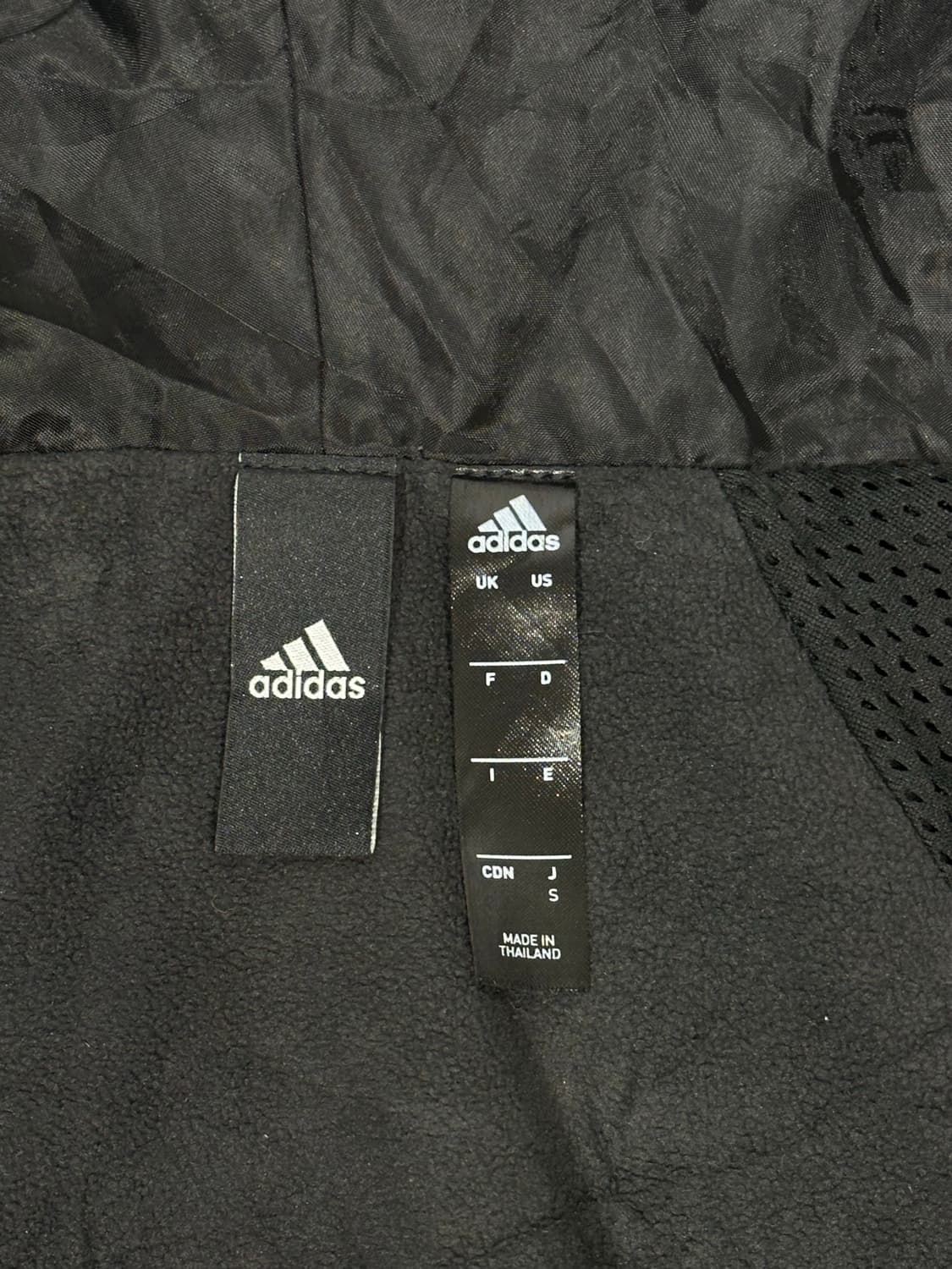 아디다스 블랙 화이트 로고 후드 바람막이 자켓 S 상품이미지7