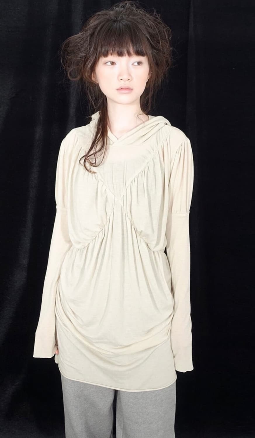 샵페어리 드레이프 후드 베이지 상품이미지1