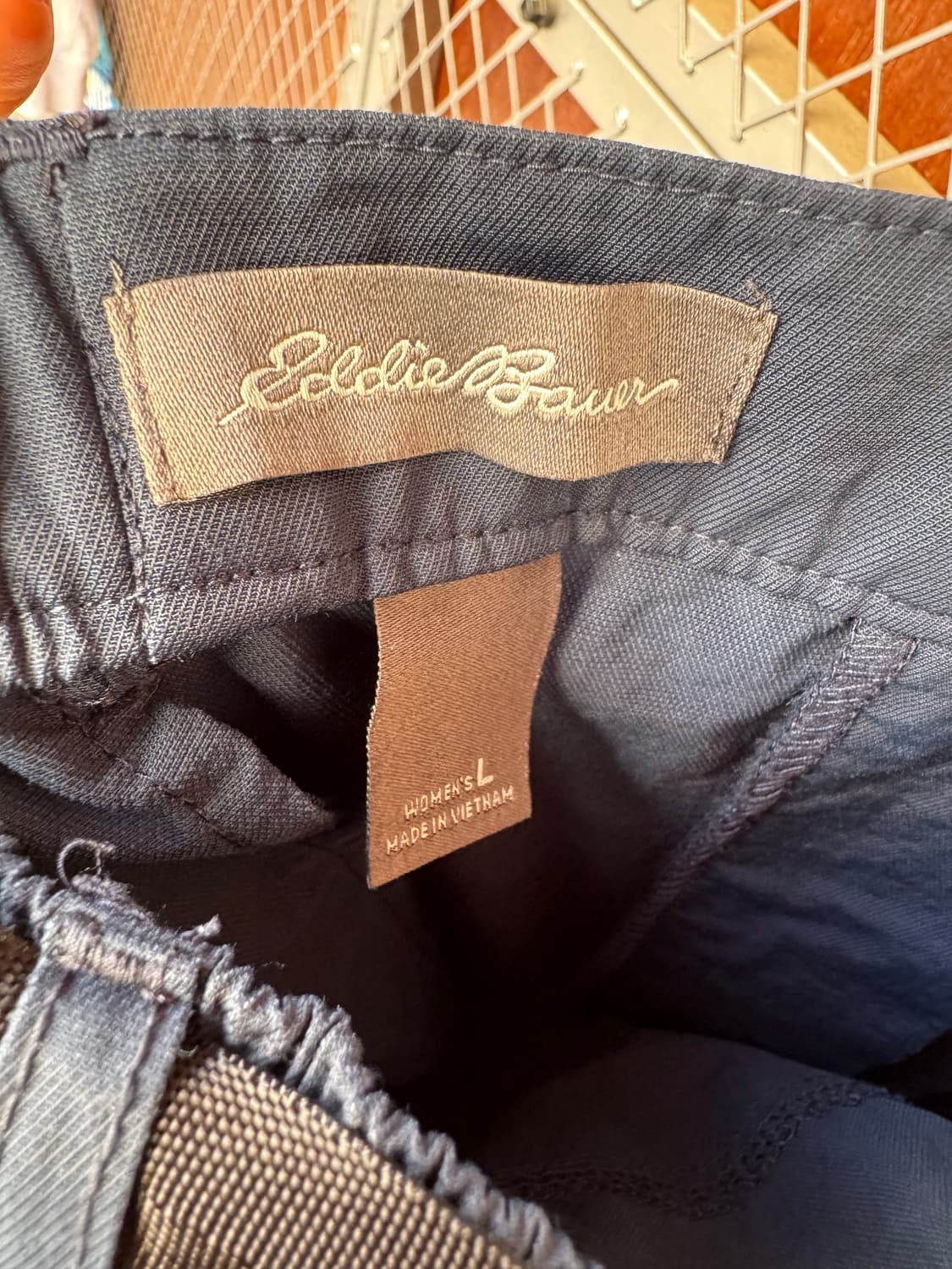 에디바우어 네이비 원드브레이커 나일론 밴딩 롱 스커트 L 상품이미지4