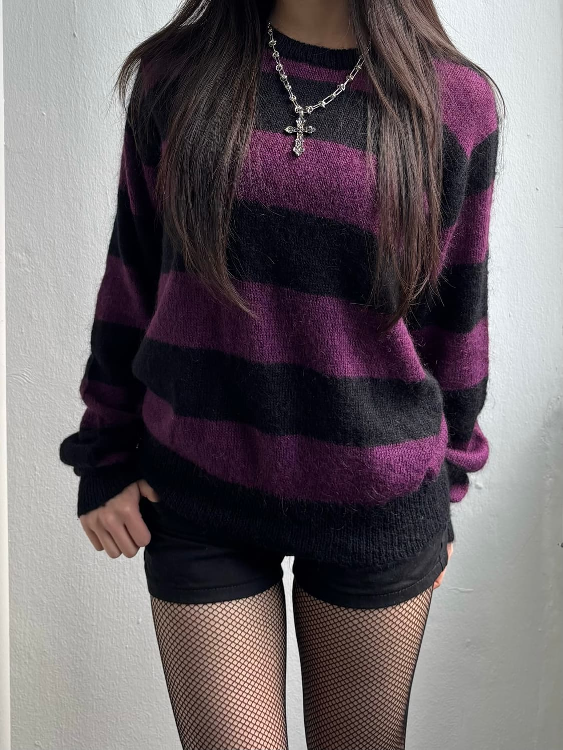 Vintage Purple Stripe Knit  상품이미지1