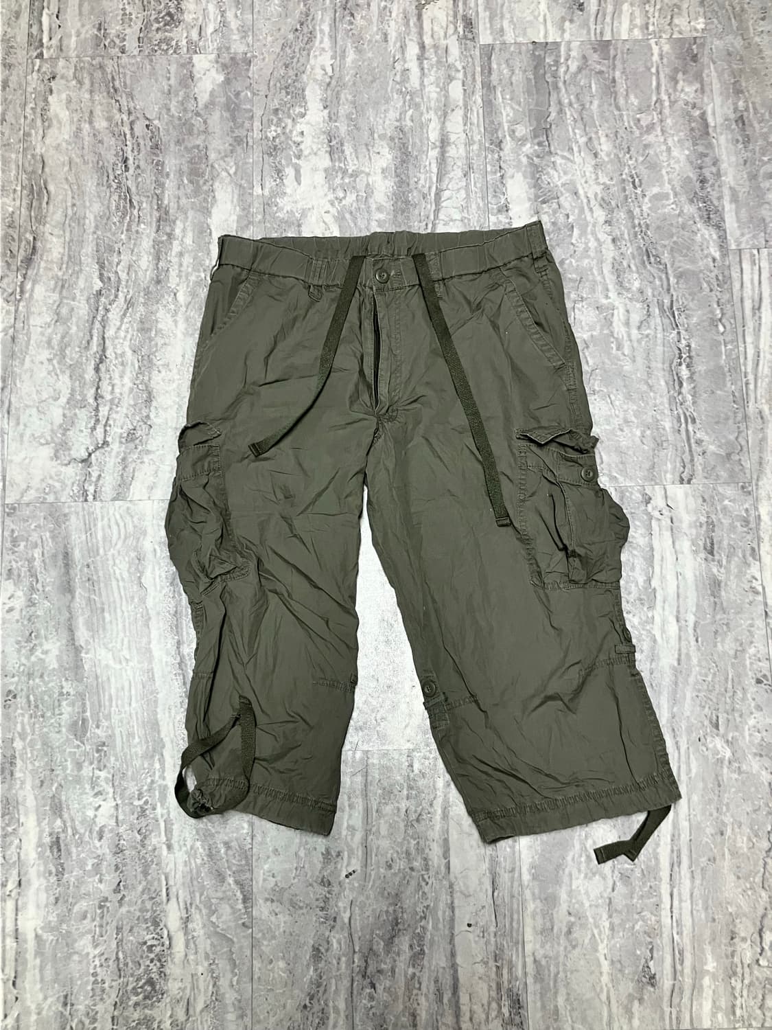 일본빈티지 올드스쿨너드남모리 밀리터리카고 버뮤다팬츠 카키 상품이미지1