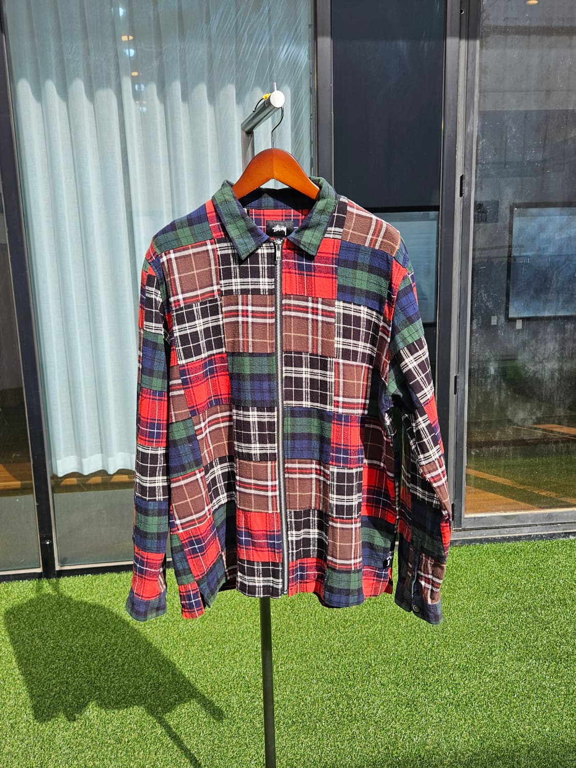 스투시 패치워크 플란넬 체크 셔츠 자켓 상품이미지2