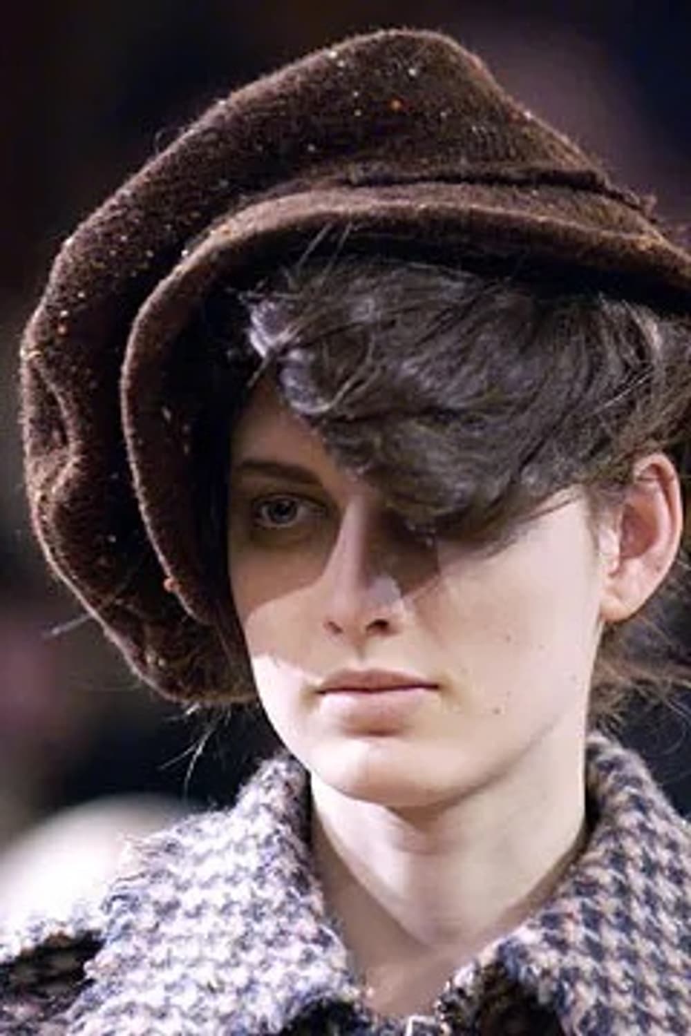 준야와타나베 03FW 브라운 울 트위드 뉴스보이 캡 상품이미지1