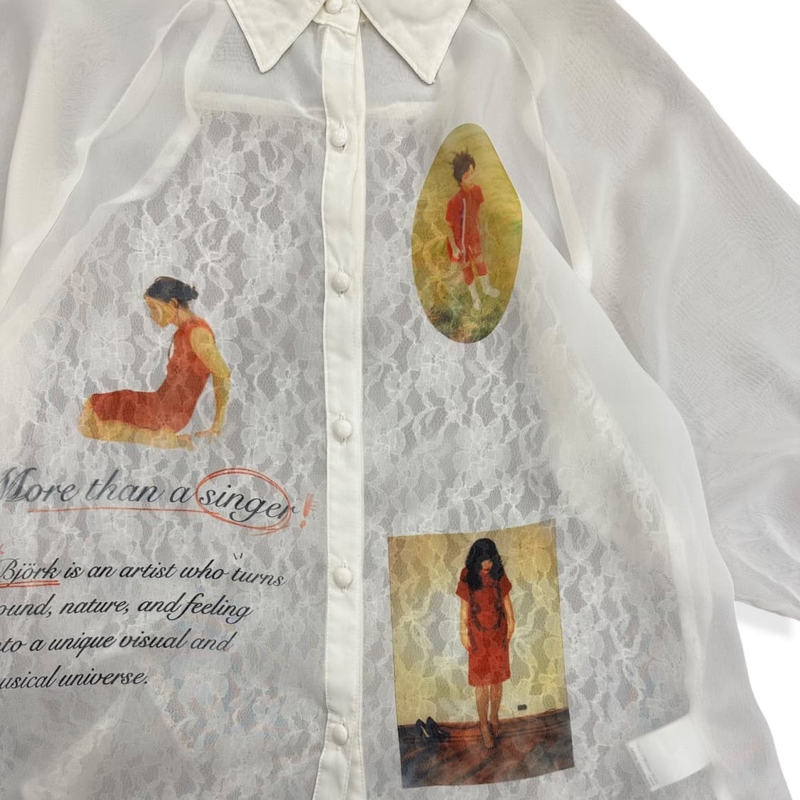 Back Lace See Through Bjork Shirt 상품이미지4