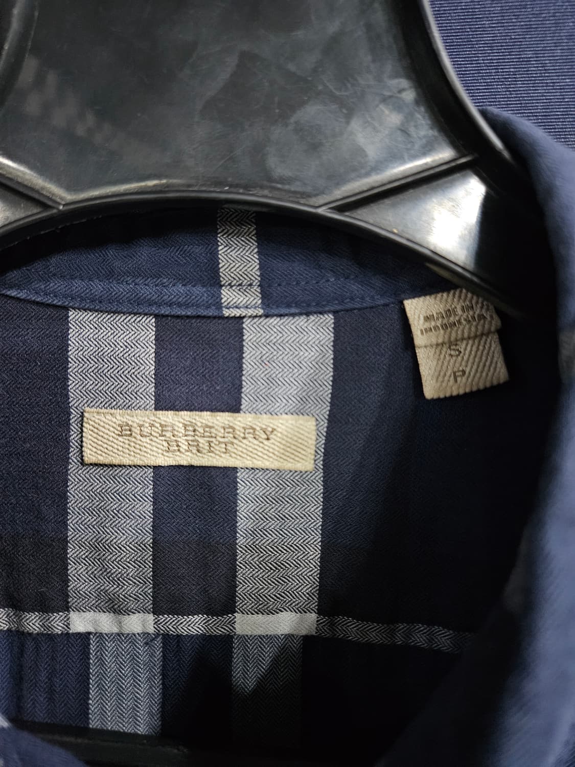 버버리 스트라이프 체크 남성 슬림핏 90~95 긴팔셔츠  상품이미지3