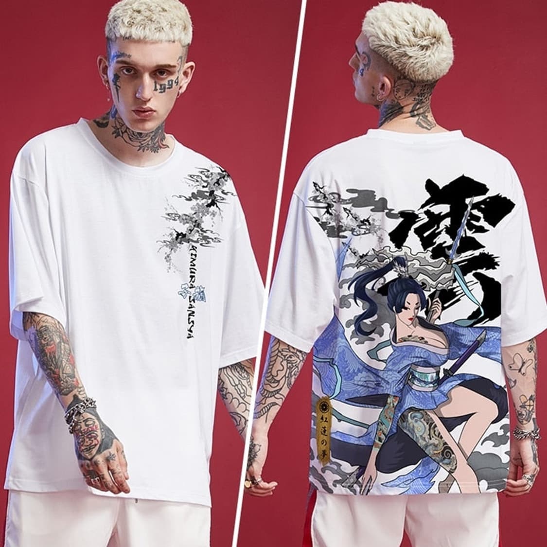 JPN 게이샤 워리어 오버핏 티셔츠 L사이즈 미착용 상품이미지1