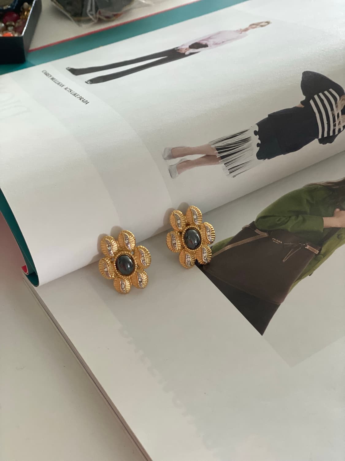 빈티지 골드 플라워 귀찌 귀걸이 상품이미지6