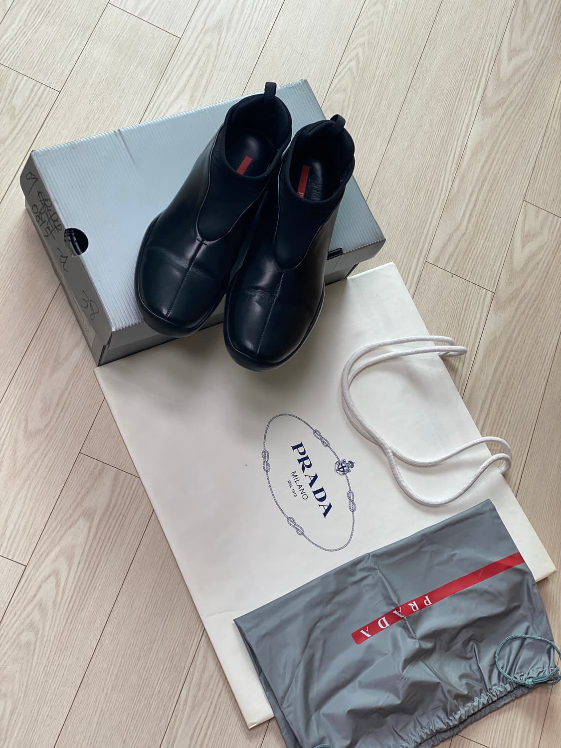 PRADA 모크 스니커즈 블랙 여성 38 상품이미지8