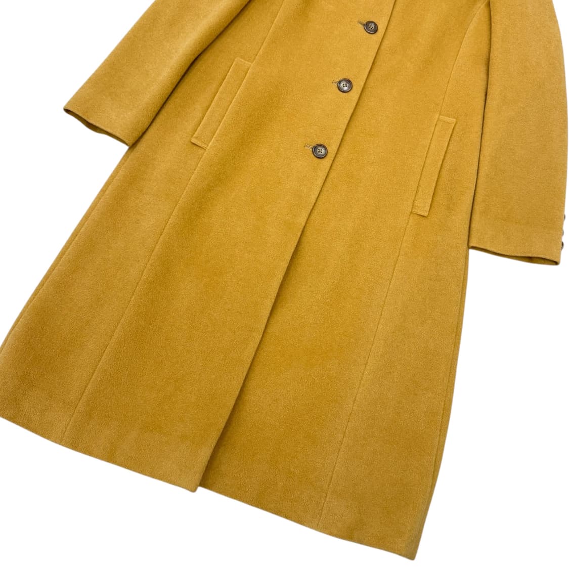 JPN 울100% 베이지 싱글 롱코트 상품이미지4