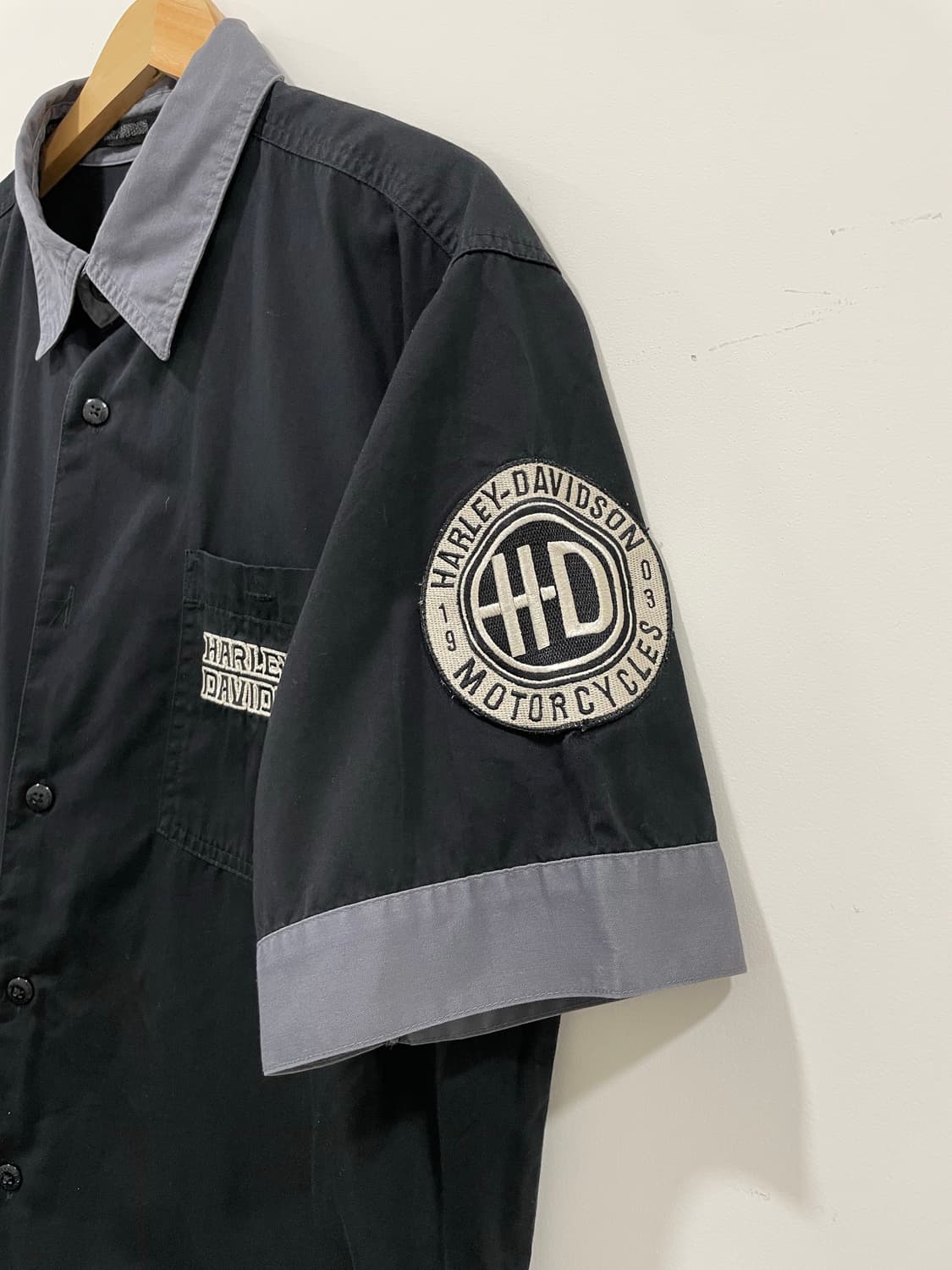 Harley Davidson 할리데이비슨 투톤 빅 로고 반팔셔츠 상품이미지7
