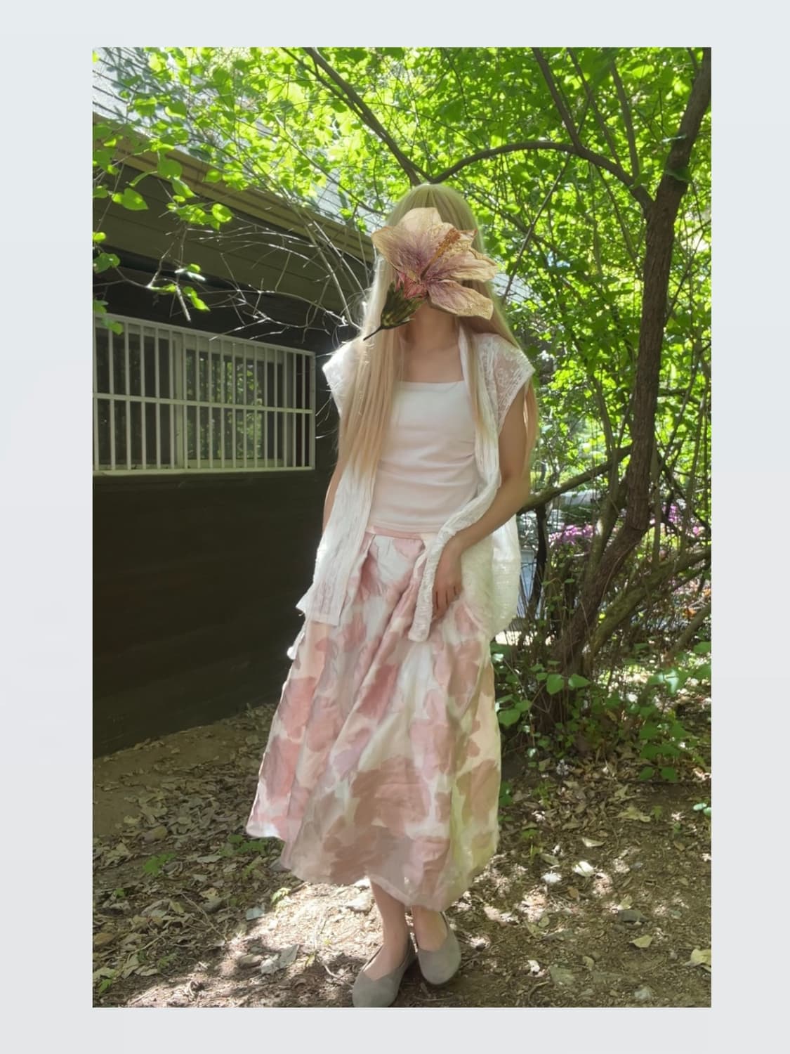 Pink Leaf Skirt 핑크 리프 스커트 상품이미지3