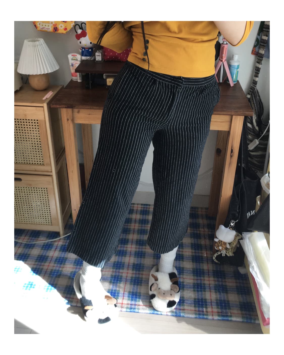 vintage henley neck multi button mustard 상품이미지3