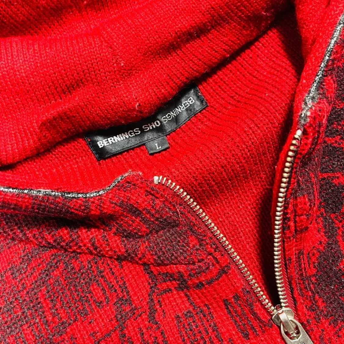 락시크 버닝 쇼 다크 블러드 빈티지 니트 후디 집업 상품이미지4