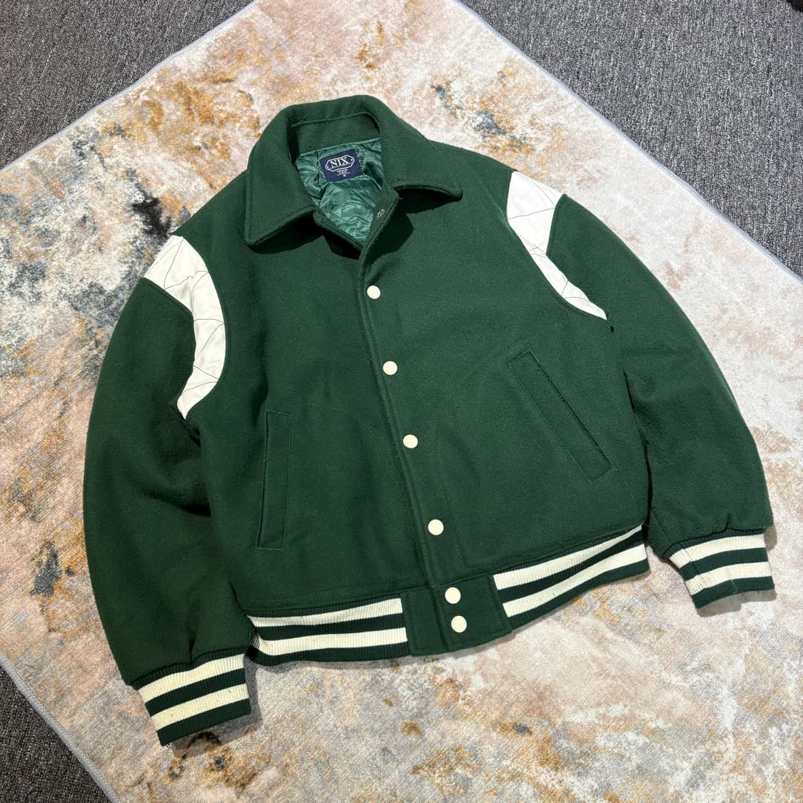 NIX 그린 바시티 빈티지자켓 상품이미지1