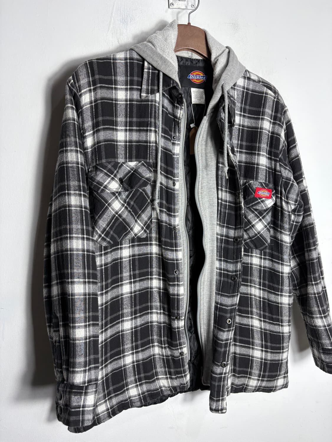 디키즈 후드 레이어드 체크 셔츠 자켓 상품이미지3