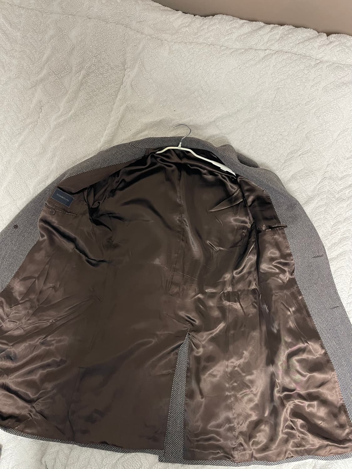 톰볼리니(Tombolini) 남성 헤링본 울,캐시미어 코트 48(100) 상품이미지5