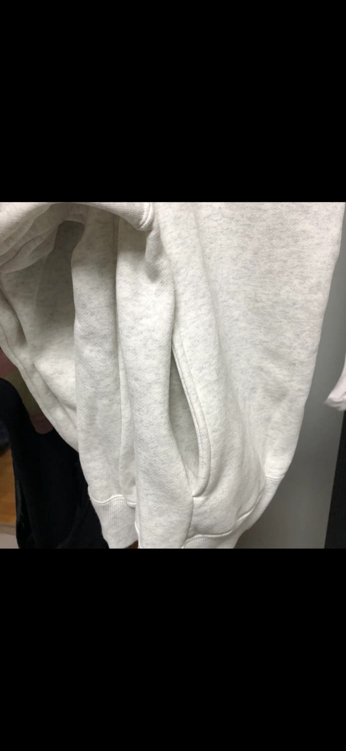 GU 반하이넥 기모 포켓 맨투맨 화이트멜란지 상품이미지4