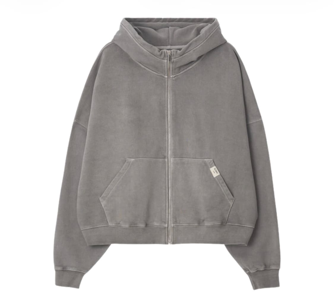 글로니  워시드 박시 집업 그레이 상품이미지1