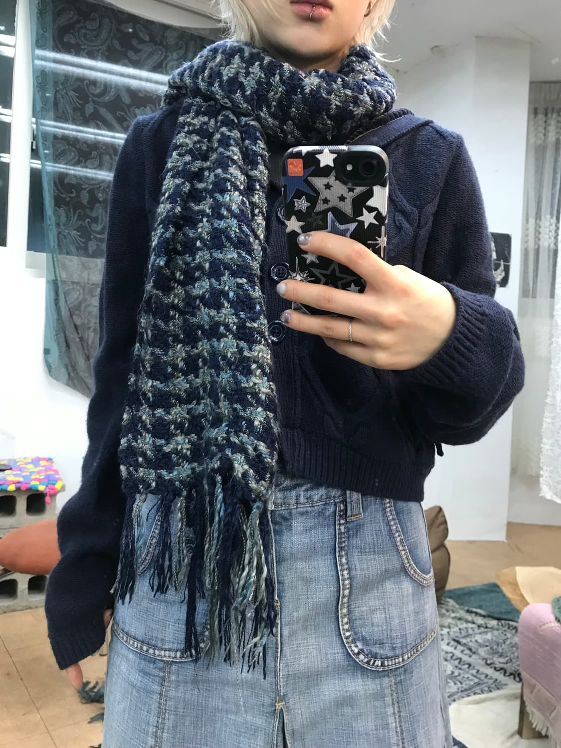 빈티지 체크 머플러  상품이미지1