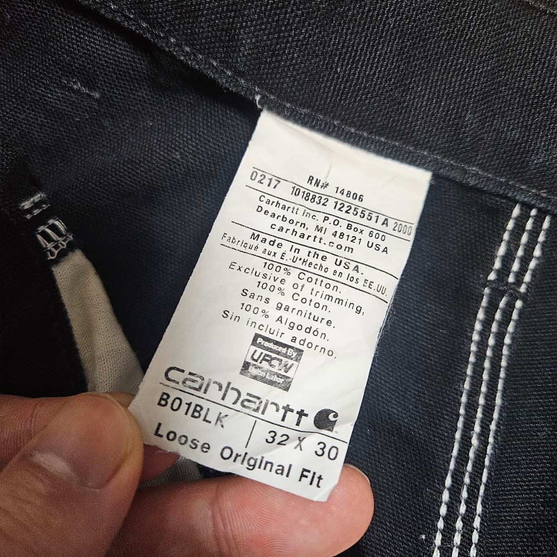 칼하트 B01 루즈 핏 덕 더블니 팬츠 32x30 상품이미지5