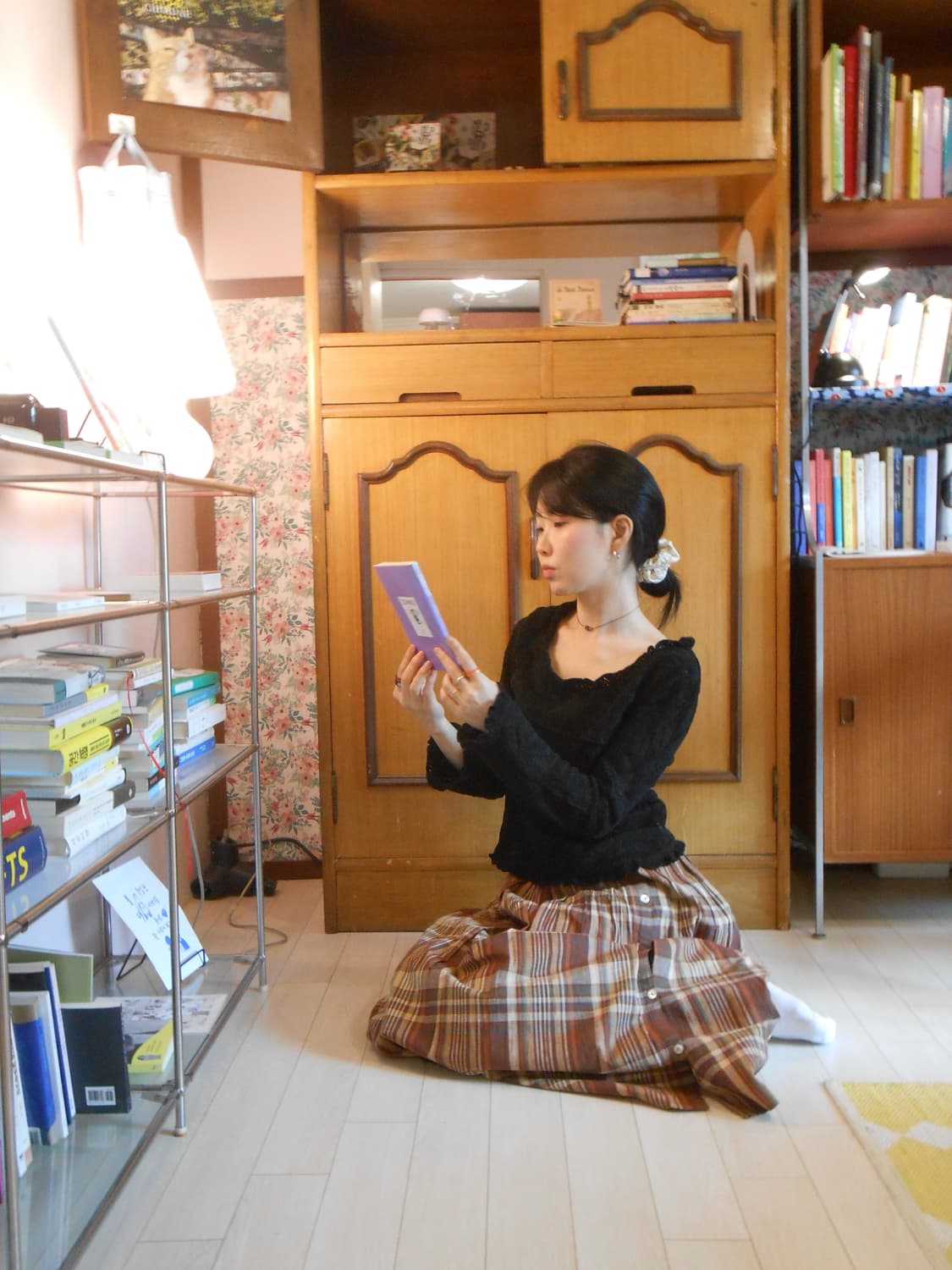 블랙 리프 러플 니트 상품이미지2