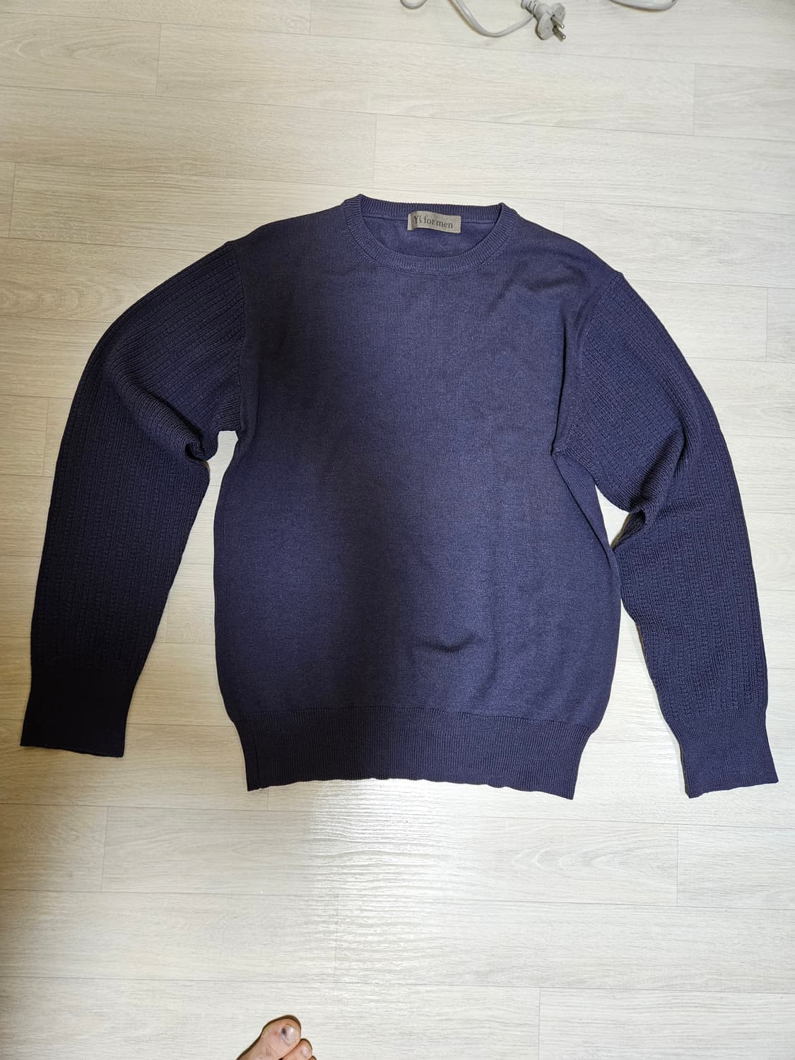 요지먀마모토 Y's for men 라운드 넥 울 니트 블루 상품이미지1