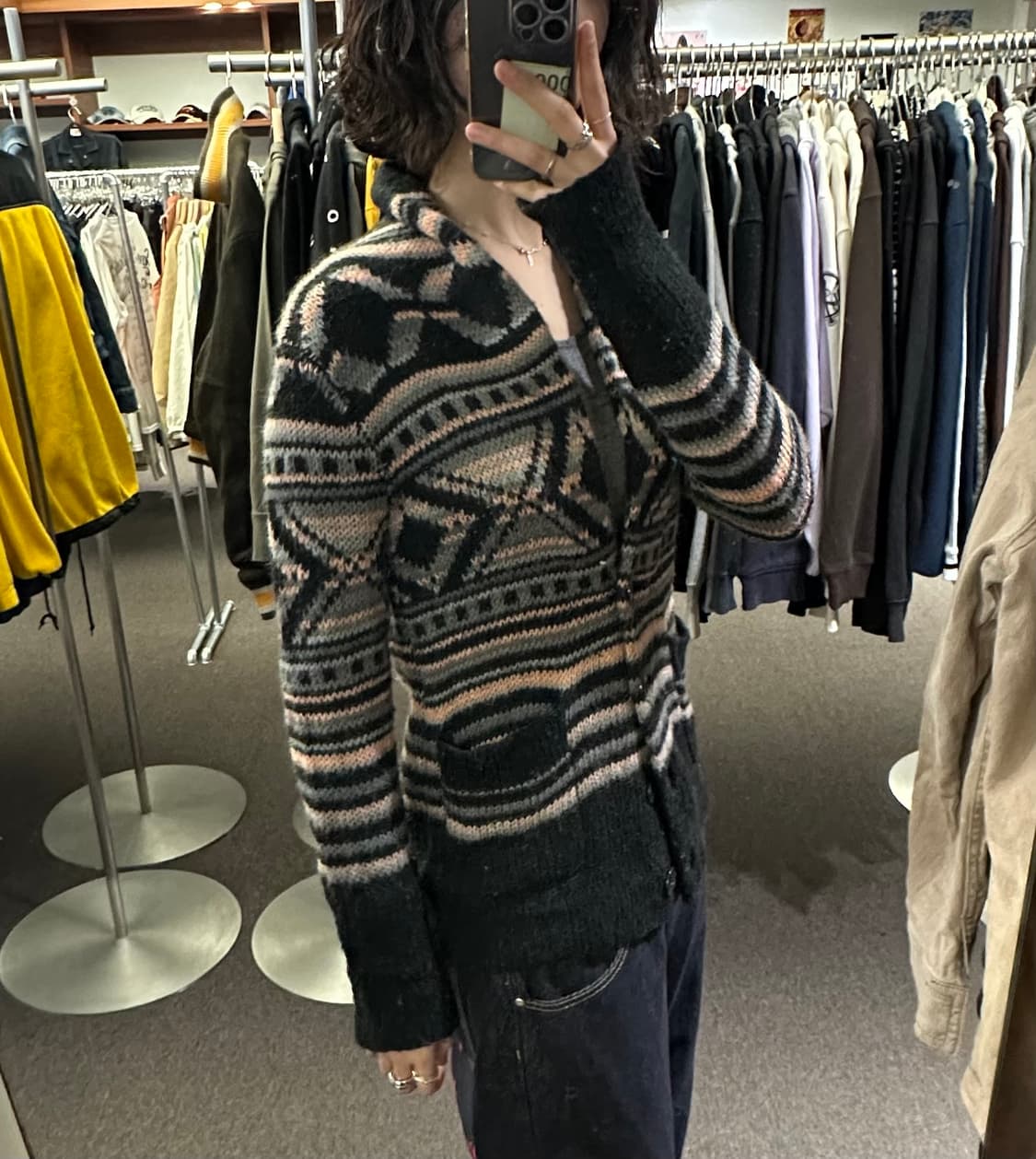 M)Japanese vintage 아즈텍 자카드 패턴 코위찬 스웨터 상품이미지1