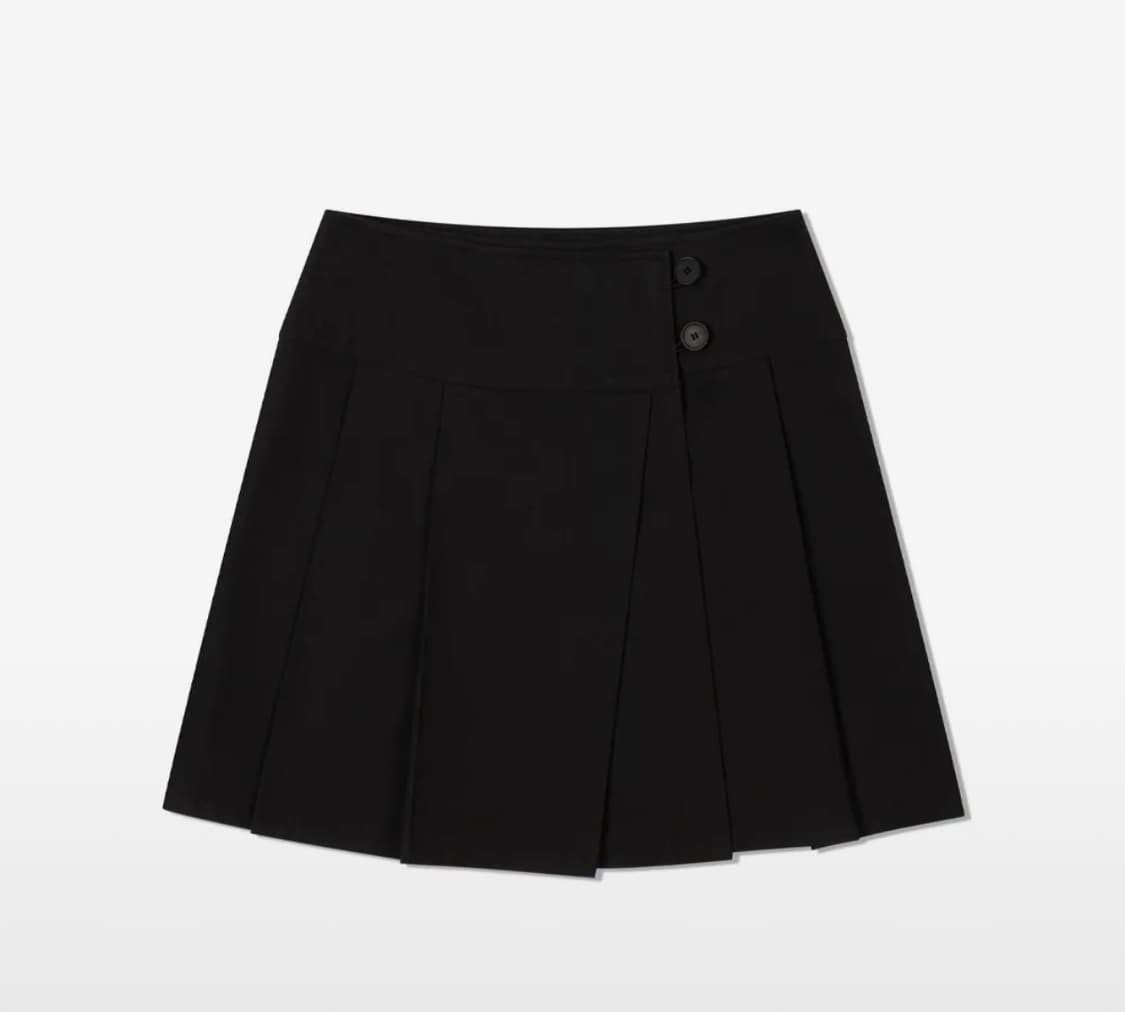 미세키서울 미디 랩 스커트 블랙 상품이미지2