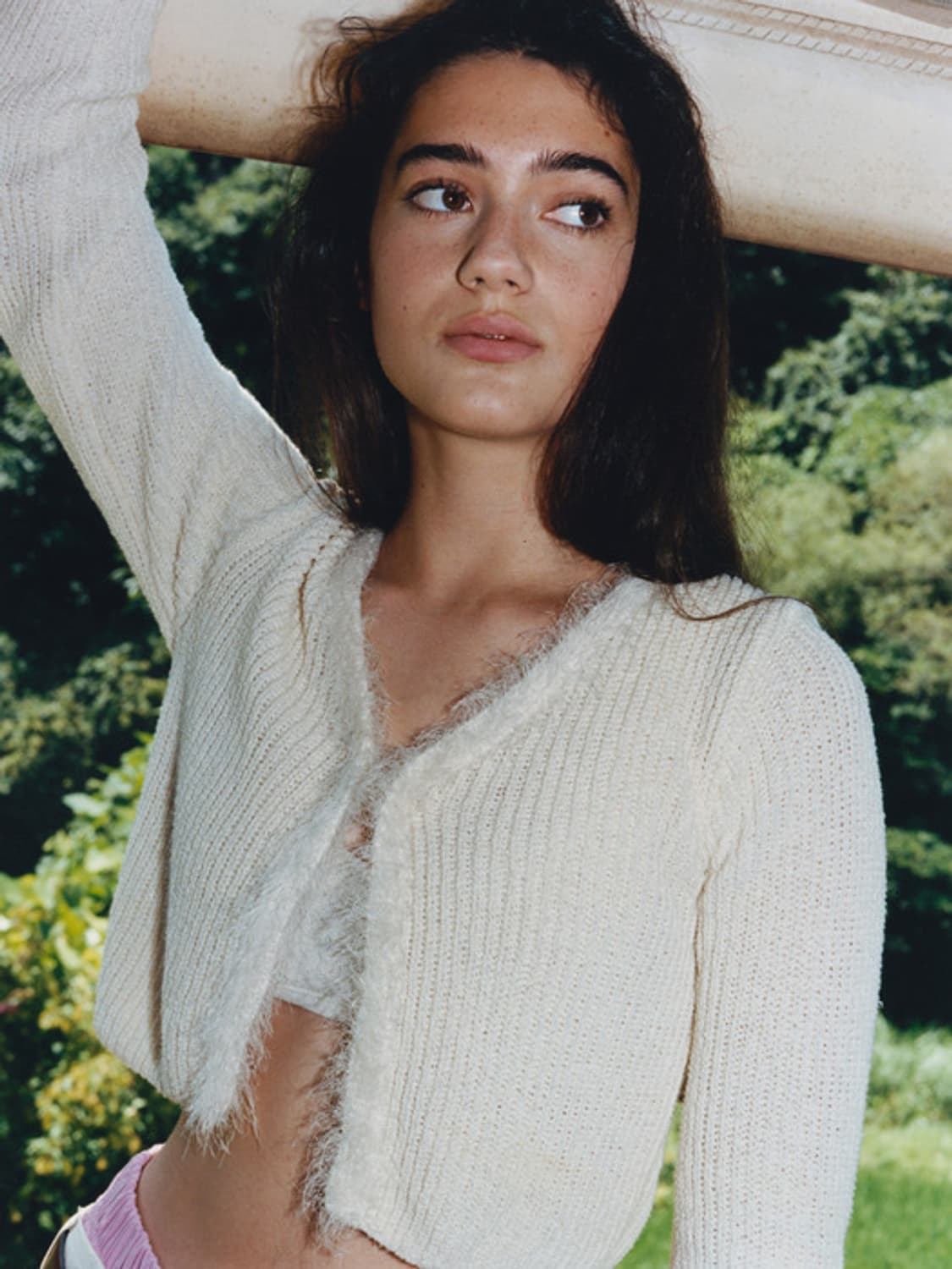 택O) 다이애그널 퍼 트리밍 가디건 아이보리 [아이린, 한선화 착용] 상품이미지4