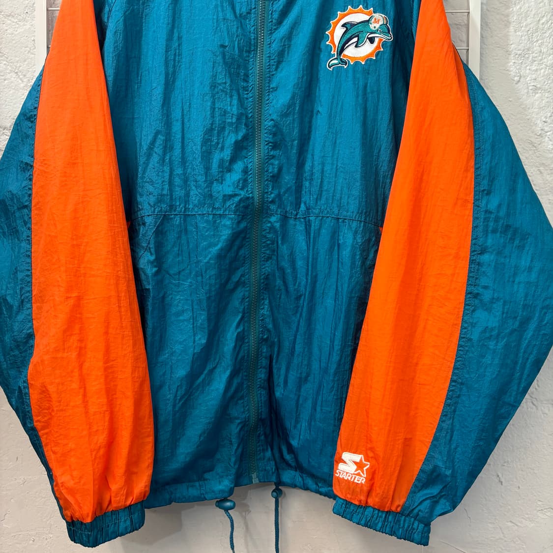 스타터 X NFL 90s 올드스쿨 마이애미 돌핀스 바람막이 XL 상품이미지4