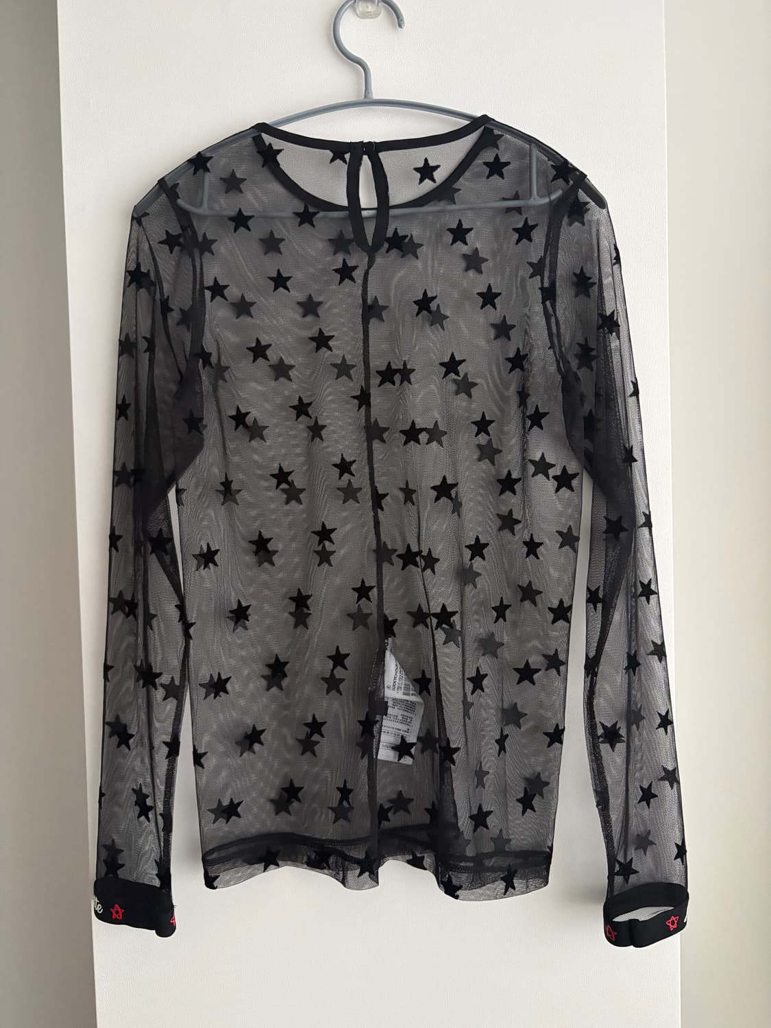 럭키슈에뜨 블랙 별 시스루 티셔츠 36 상품이미지2