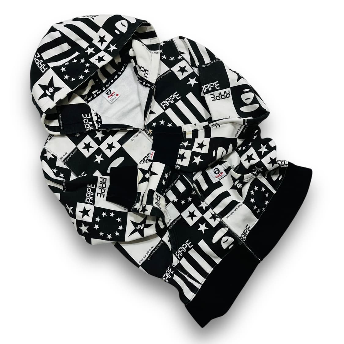 Aape 더블 스타 퍼즐 시그니처 로고 후디 집업 상품이미지1