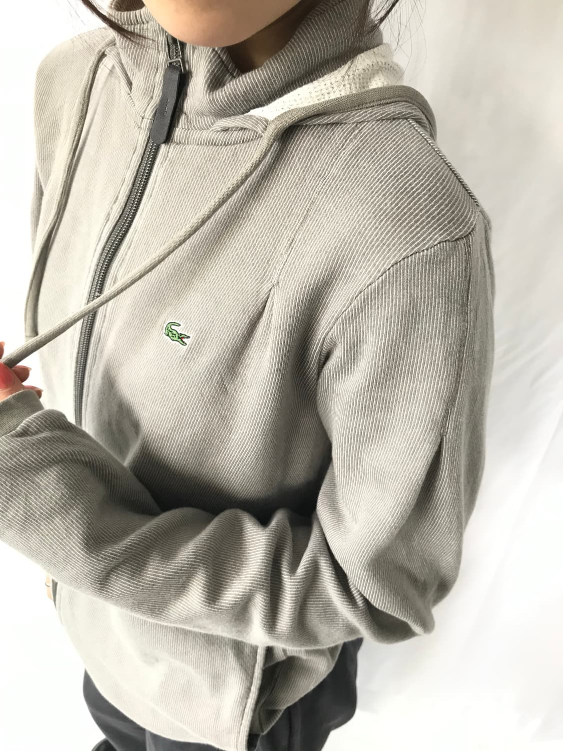 Lacoste 코지 그레이 후드집업 상품이미지3