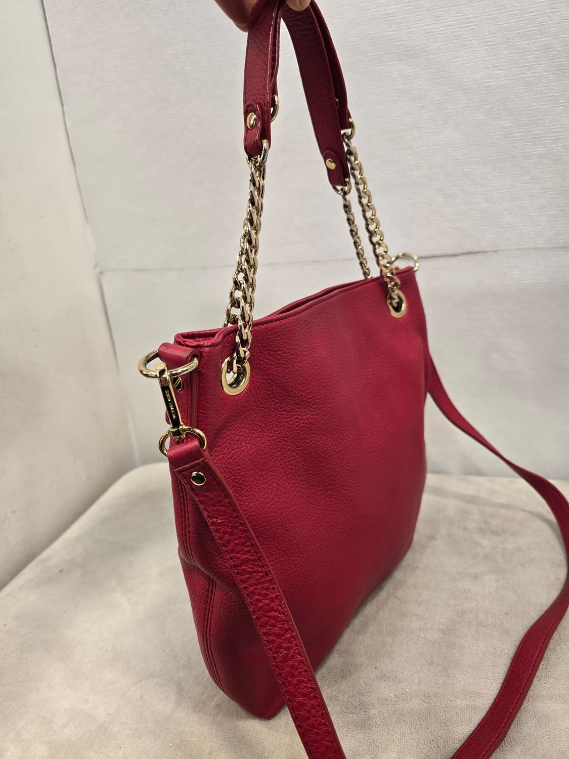 마이클 코어스 레드 가죽 체인 숄더백 크로스백 상품이미지3