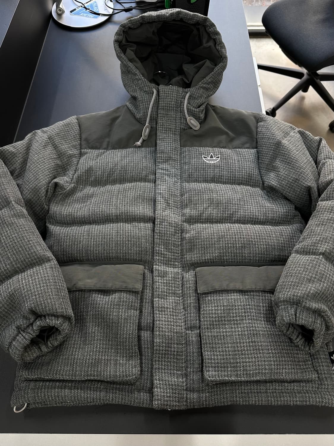 아디다스 덕다운 체크 포켓후드 패딩 푸퍼자켓 상품이미지6