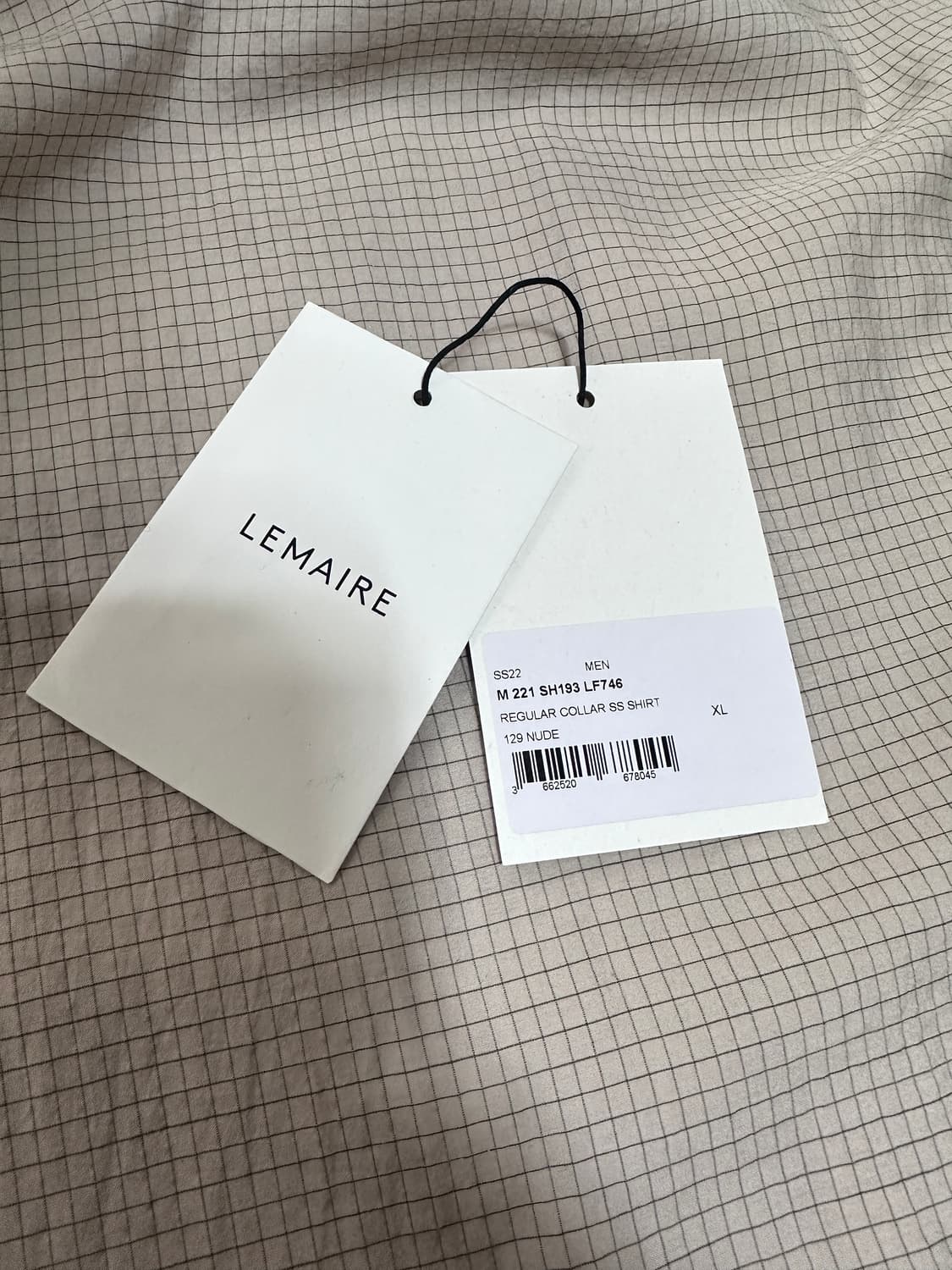 [XL] 르메르 22SS 남성 레귤러 카라 반팔 셔츠 누드 상품이미지9