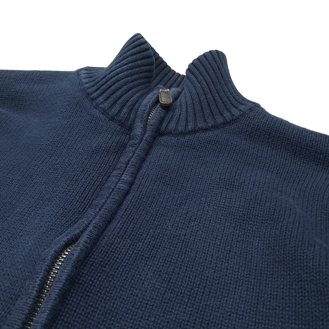 CL037 M 엘엘빈 코튼 캐시미어 투포켓 네이비 드라이버즈 니트 집업 상품이미지6
