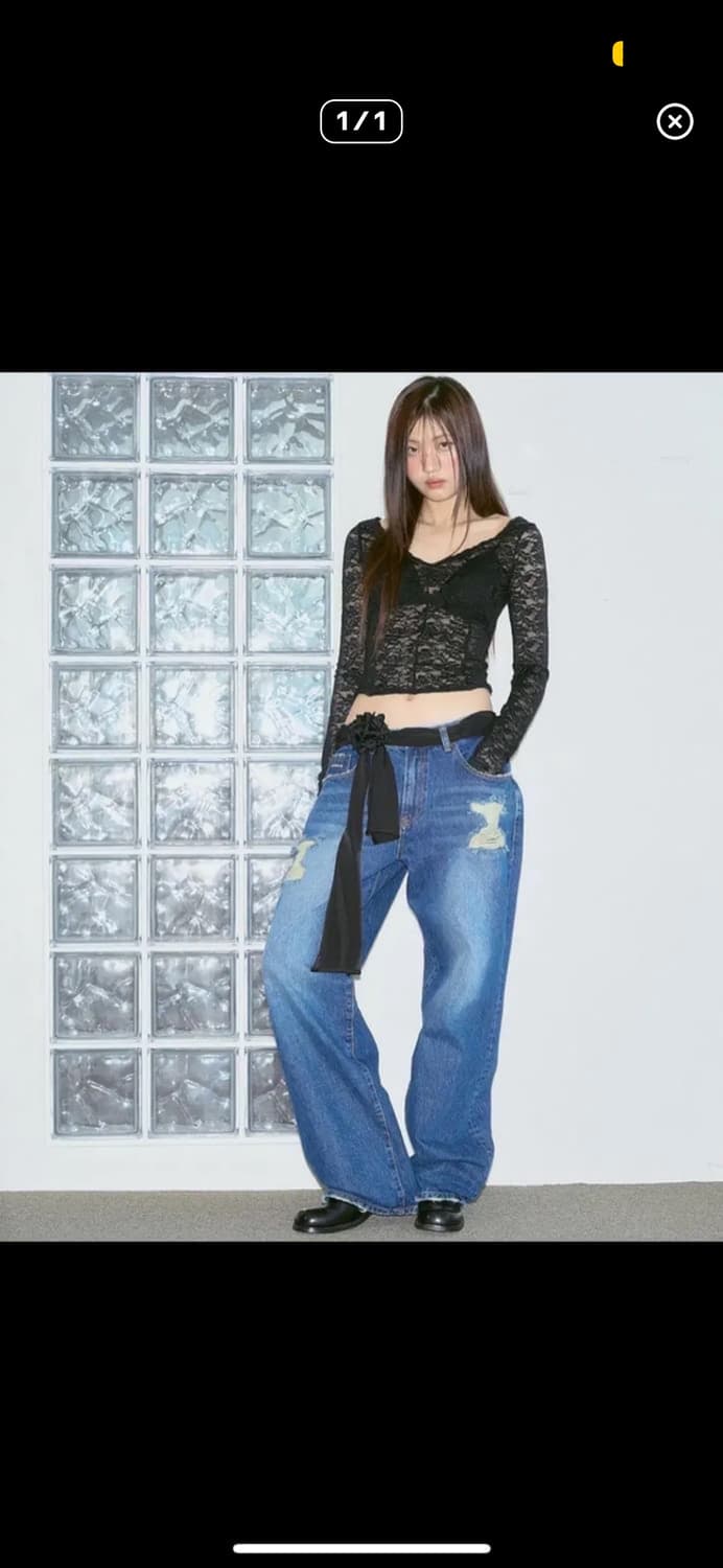 플리즈노팔로우 워싱 데미지 팬츠 블루 1 상품이미지2