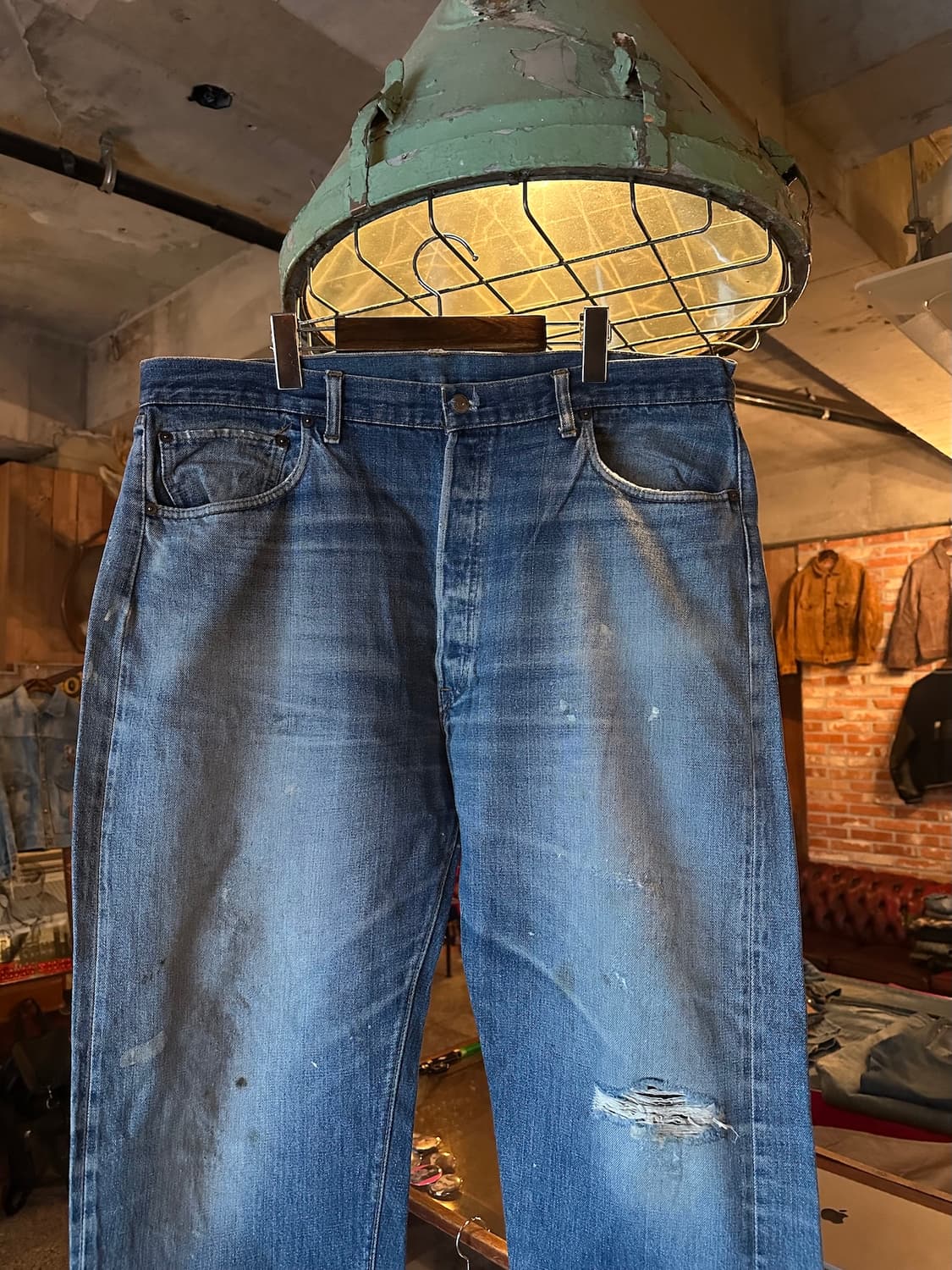 빅사이즈 70s USA 빈티지 리바이스 501 66전기 셀비지 데님 팬츠 상품이미지2