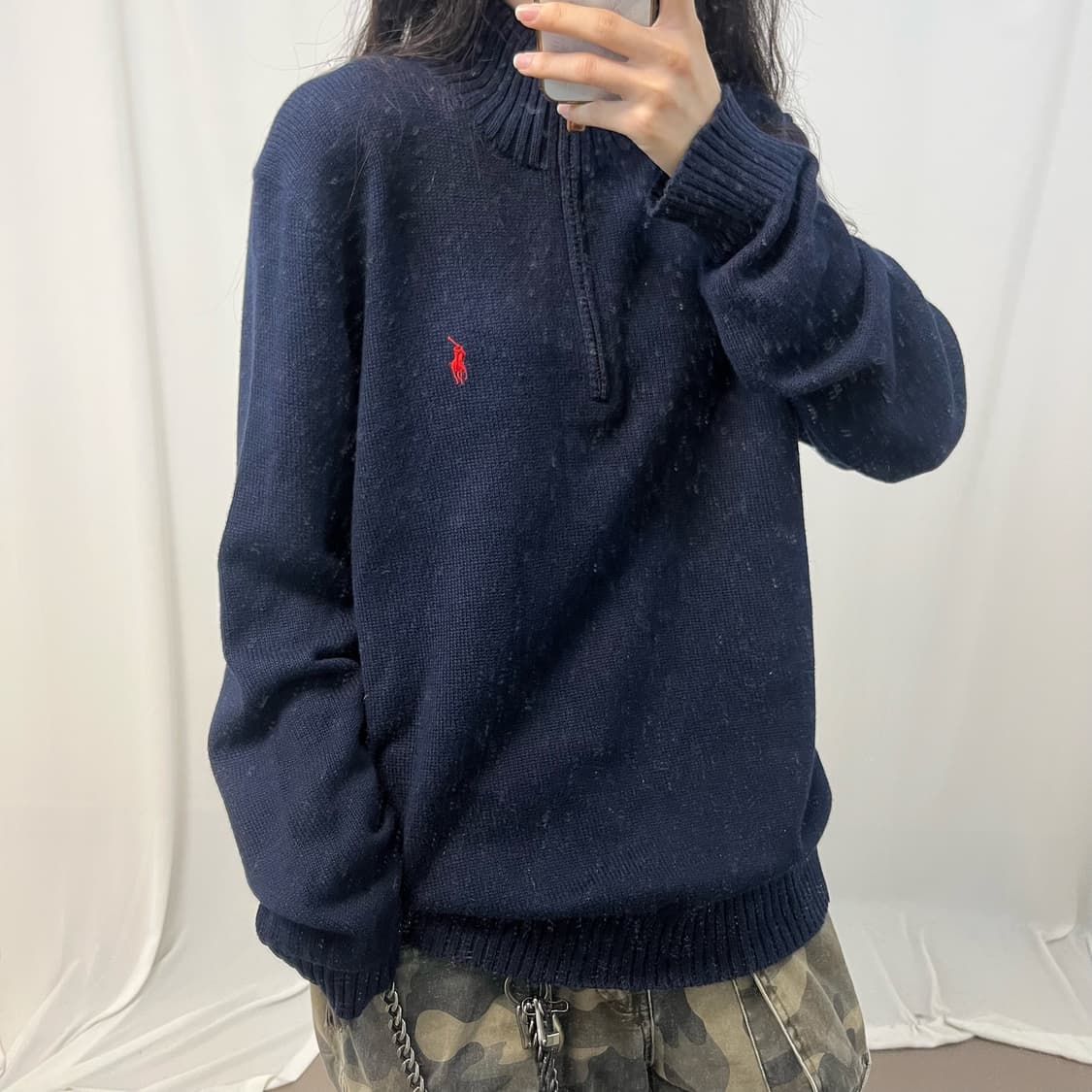 Polo Ralph Lauren navy half-zip knit 상품이미지3