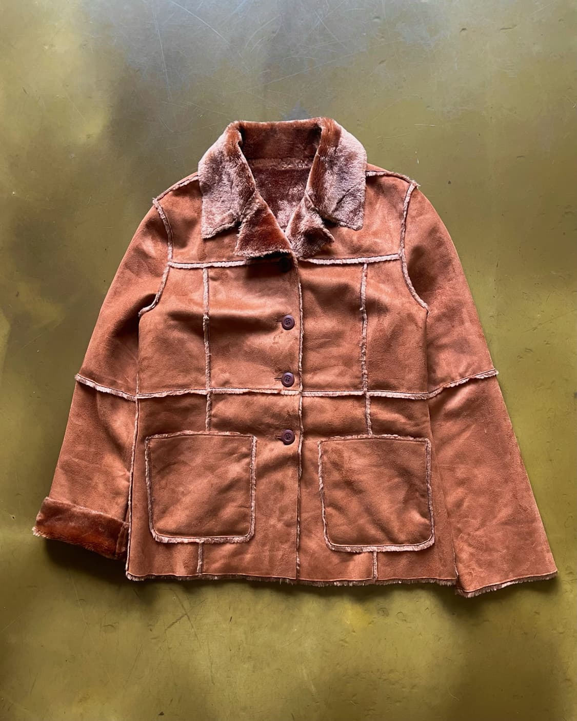 90-00s AURORA Japan Faux Leather Fur JK 상품이미지3