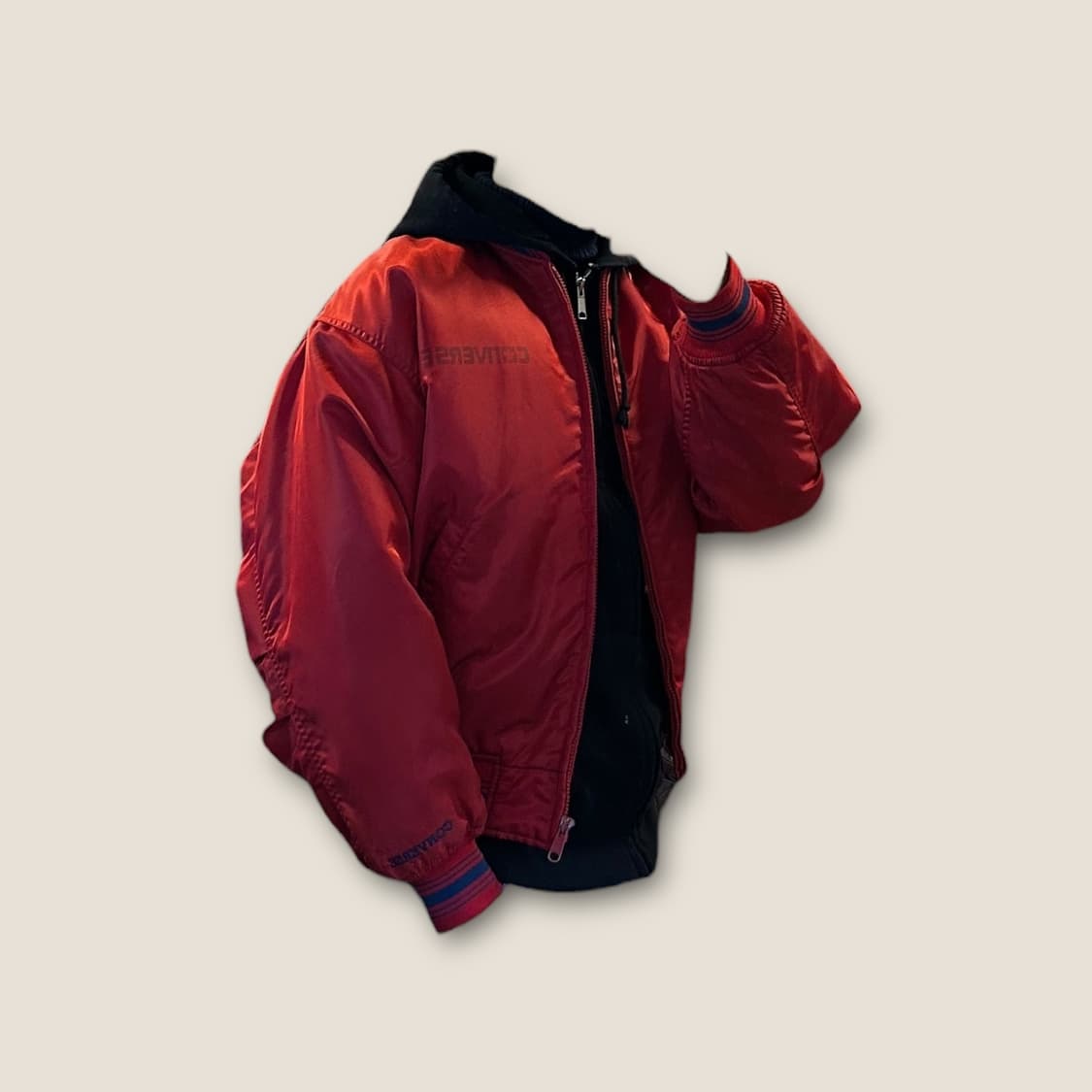 컨버스 90s 새틴 레드 봄버 재킷 상품이미지8