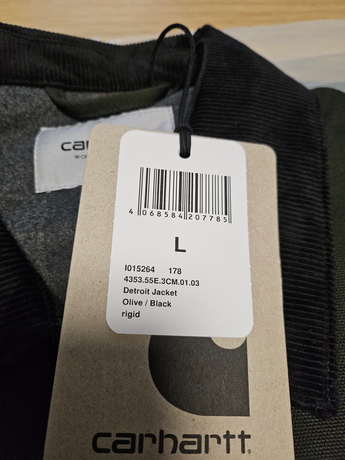 [L] 칼하트 wip 디트로이트자켓 올리브 블랙 리지드 - 윈터 상품이미지3