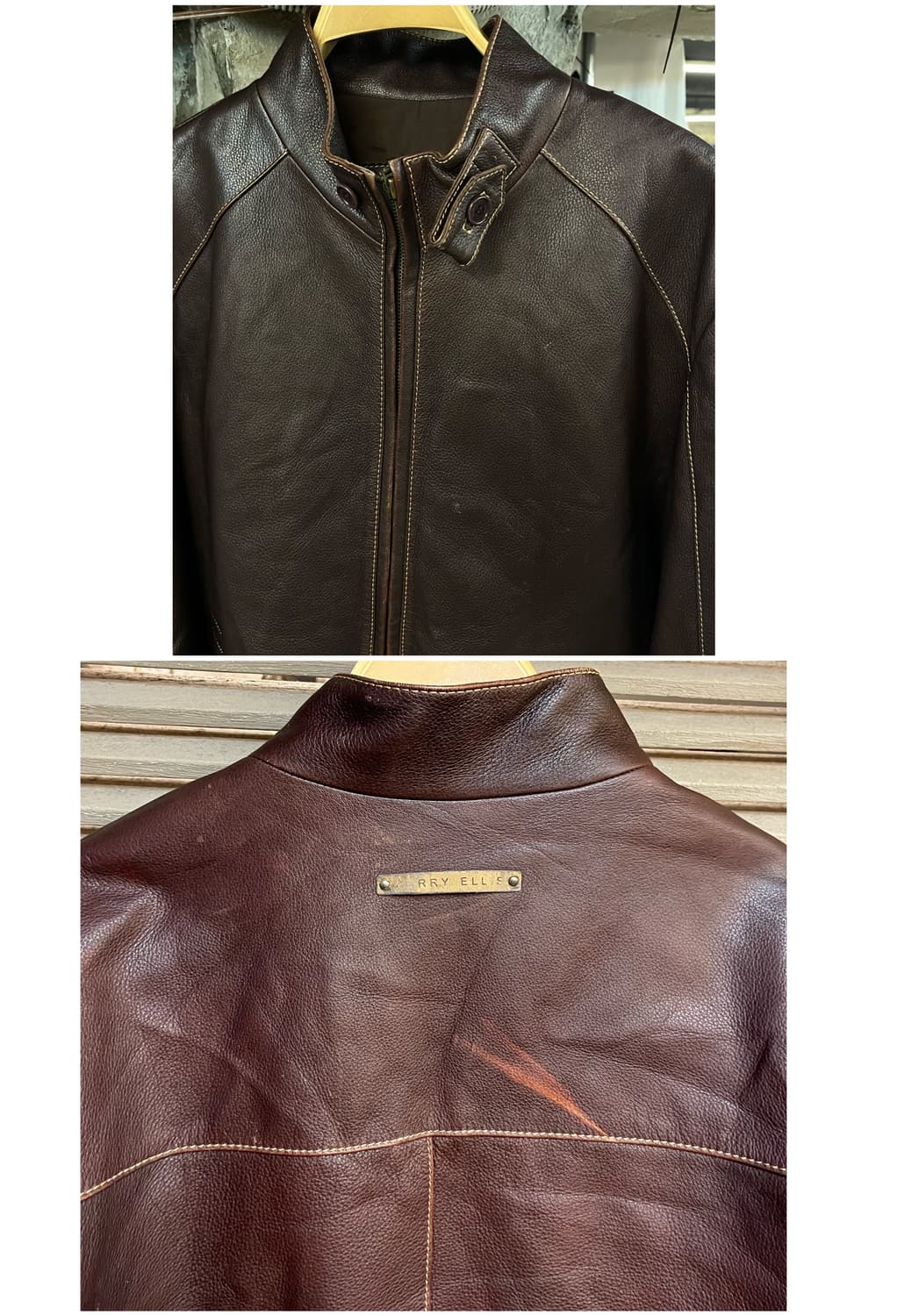 빈티지 소가죽 레더자켓 브라운 100 #csz2386 상품이미지8