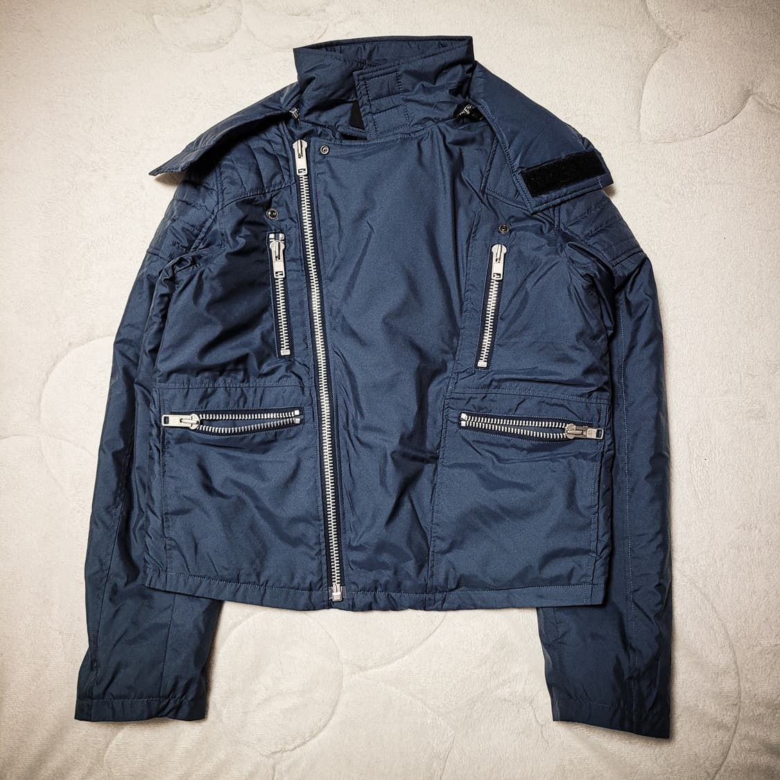 00s Biker Mood Navy Crop Rider Jacket 상품이미지3