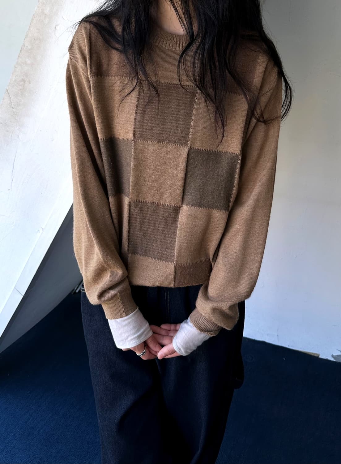 Patterned panel knit top 상품이미지6