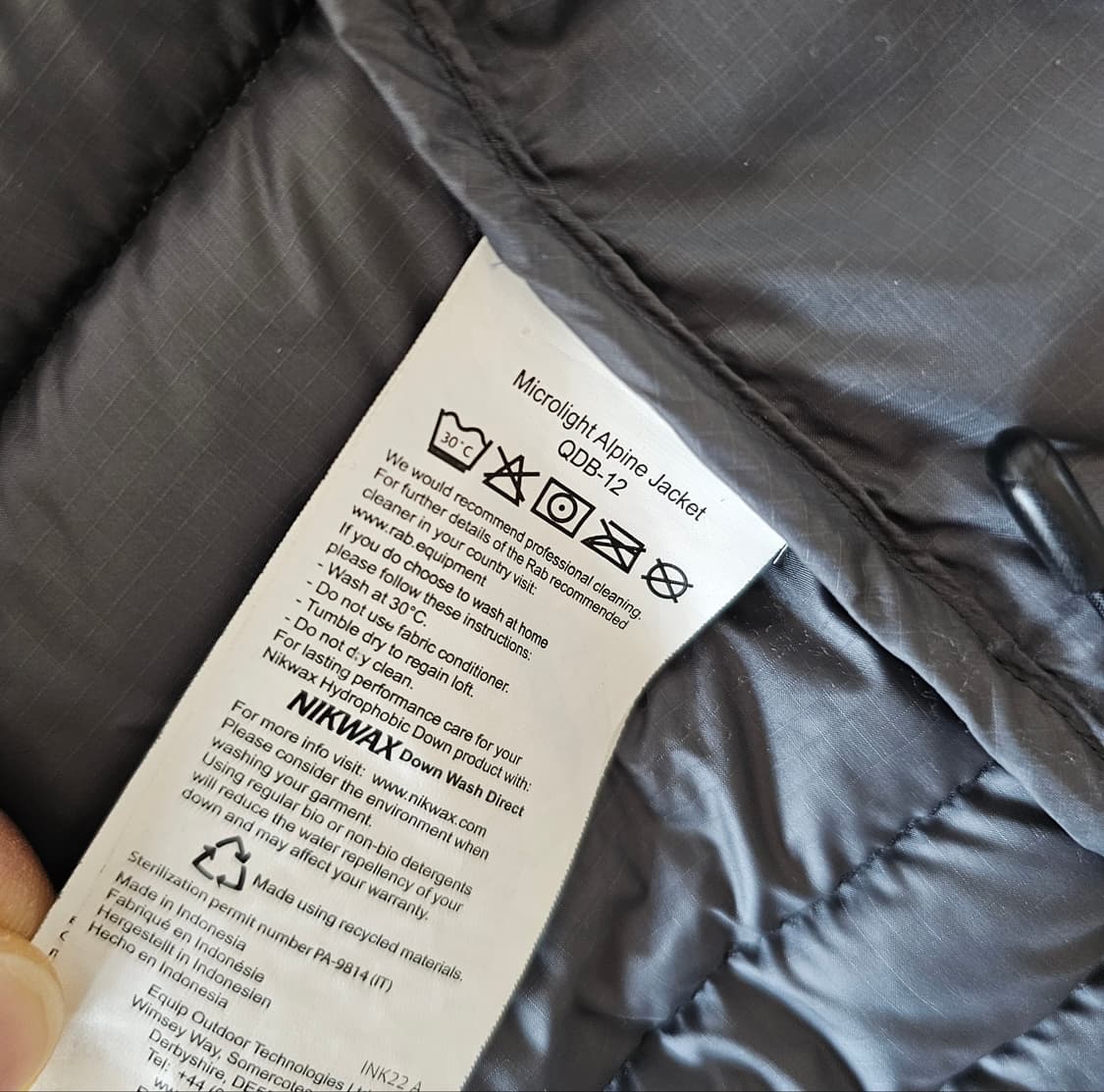 예약 JP XL 랩 Rab 마이크로라이트 알파인 QDB-12 경량 패딩 상품이미지4