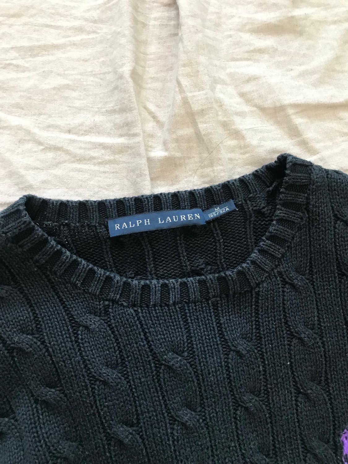 폴로 랄프로렌 걸즈 포니로고 케이블 블랙 라운드 니트 상품이미지4